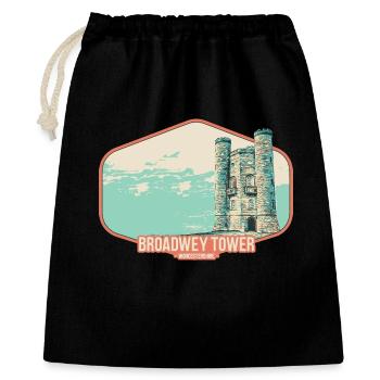 Illustration Broadwey Tower, Worcestershire - Geschenkbeutel aus Baumwolle (40 x 50 cm) - Schwarz - Vorne