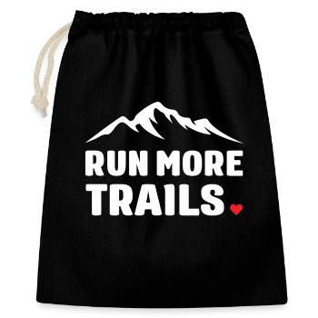 Lauf mehr Trails - Geschenkbeutel aus Baumwolle (40 x 50 cm) - Schwarz - Vorne