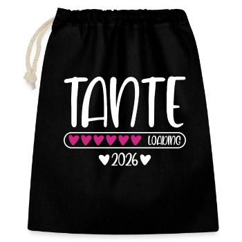 Tante 2026 loading - Geschenkbeutel aus Baumwolle (40 x 50 cm) - Schwarz - Vorne