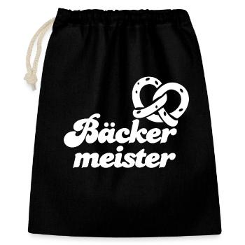 Bäckermeister - Geschenkbeutel aus Baumwolle (40 x 50 cm) - Schwarz - Vorne