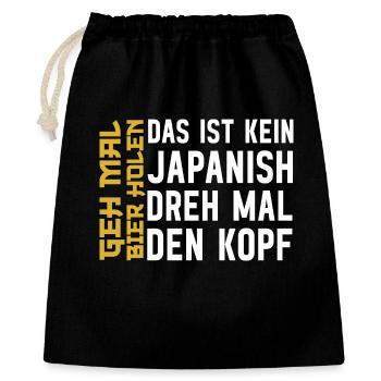 Geh Mal Bier Holen Humor Bierfans Pils Freibier - Geschenkbeutel aus Baumwolle (40 x 50 cm) - Schwarz - Vorne