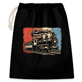 Railway Steam locomotive Locomotive Model railway Train - Gift Bag 40 x 50 cm - black - Front