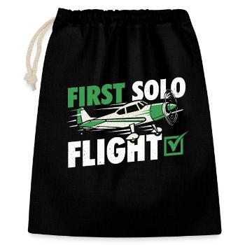Erster Solo-Flugpilot Humor Aviation Student - Geschenkbeutel aus Baumwolle (40 x 50 cm) - Schwarz - Vorne