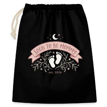 Soon to Be Mommy – Bald Mama Banner - Geschenkbeutel aus Baumwolle (40 x 50 cm) - Schwarz - Vorne