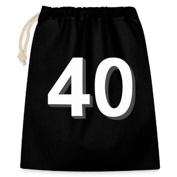 40, chiffres, anniversaire - Sac cadeau 40 x 50 cm - noir - Devant
