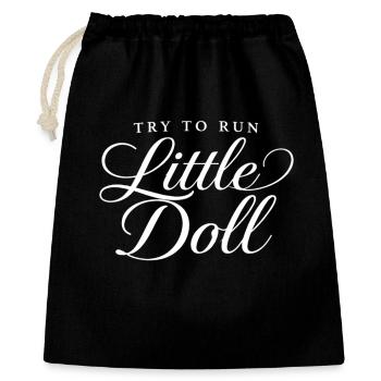 Try to run Little doll - Geschenkbeutel aus Baumwolle (40 x 50 cm) - Schwarz - Vorne