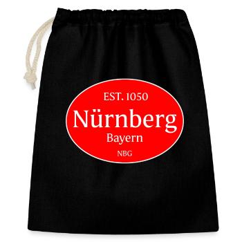 Nürnberg Emblem Retro Oval - Geschenkbeutel aus Baumwolle (40 x 50 cm) - Schwarz - Vorne