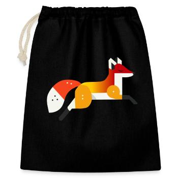 Fuchs – Ruhe und Natur im geometrischen Stil - Geschenkbeutel aus Baumwolle (40 x 50 cm) - Schwarz - Vorne