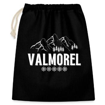 VALMOREL, station de ski, domaine skiable - Sac cadeau 40 x 50 cm - noir - Devant