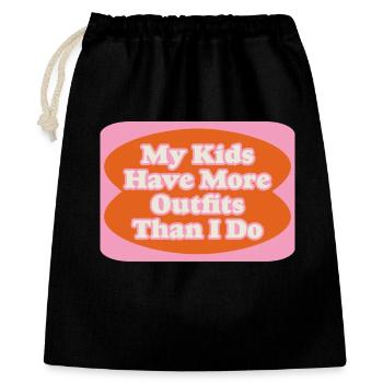Outfit Battle Mom vs. Kids - Geschenkbeutel aus Baumwolle (40 x 50 cm) - Schwarz - Vorne