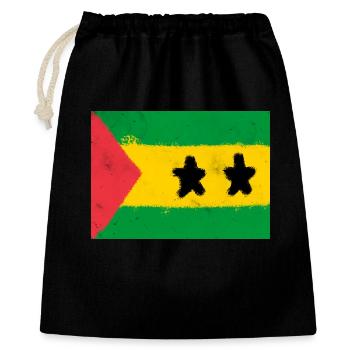 Drapeau de São Tomé-et-Príncipe - Sac cadeau 40 x 50 cm - noir - Devant