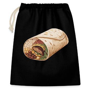 Burrito Wrap Illustration - Gift Bag 40 x 50 cm - black - Front
