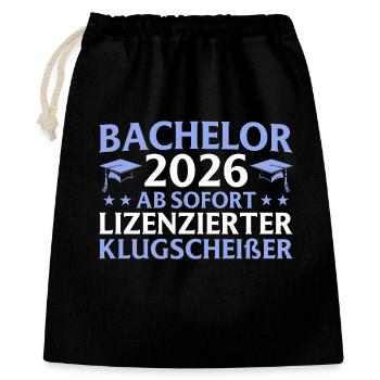 Diplômé en 2026 : Don de diplôme de licence - Sac cadeau 40 x 50 cm - noir - Devant