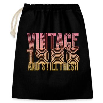1986 Année de naissance - Sac cadeau 40 x 50 cm - noir - Devant