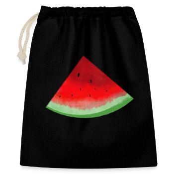 Wassermelonen Stück Aquarell - Geschenkbeutel aus Baumwolle (40 x 50 cm) - Schwarz - Vorne
