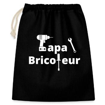 bricolage, bricoleur, bricoler, bricolage humour - Sac cadeau 40 x 50 cm - noir - Devant