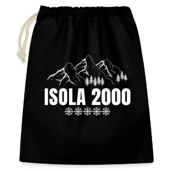 ski, station de ski, domaine skiable, skieur - Sac cadeau 40 x 50 cm - noir - Devant