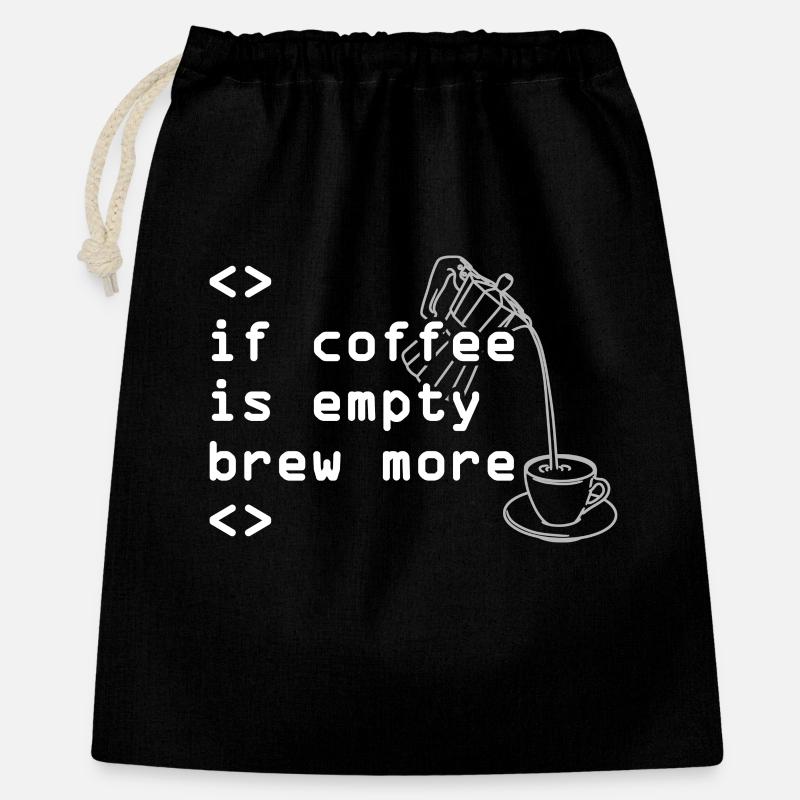 Coffee Code Saying More Brews - Gift Bag 40 x 50 cm - black