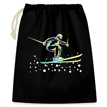 Neon Farbverlauf Skisprung - Geschenkbeutel aus Baumwolle (40 x 50 cm) - Schwarz - Vorne