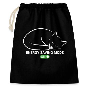 Cat in power saving mode - Gift Bag 40 x 50 cm - black - Front