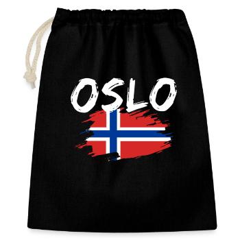 Oslo Norwegen - Geschenkbeutel aus Baumwolle (40 x 50 cm) - Schwarz - Vorne