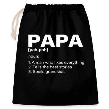 Papa Définition Drôle Grand-père Cadeau Humour Familial - Sac cadeau 40 x 50 cm - noir - Devant