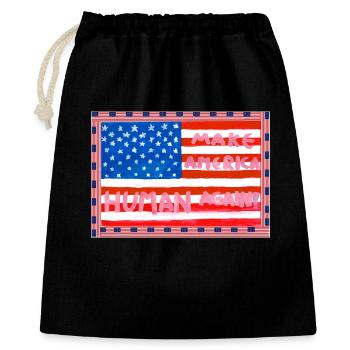 MAKE_AMERICA_HUMAN_AGAIN _A5 - Gift Bag 40 x 50 cm - black - Front