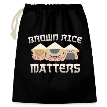 Rice Love Cooking Essene Saying Brown Rice Matters - Gift Bag 40 x 50 cm - black - Front