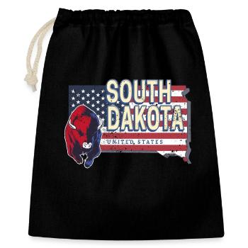 Souvenir vintage des États-Unis dans le Dakota du Sud - Sac cadeau 40 x 50 cm - noir - Devant