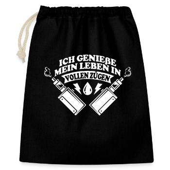 Ich genieße... - Geschenkbeutel aus Baumwolle (40 x 50 cm) - Schwarz - Vorne