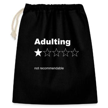 Adulting not recommendable - Gift Bag 40 x 50 cm - black - Front