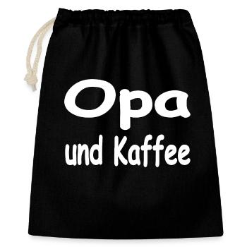 Opa - Geschenkbeutel aus Baumwolle (40 x 50 cm) - Schwarz - Vorne