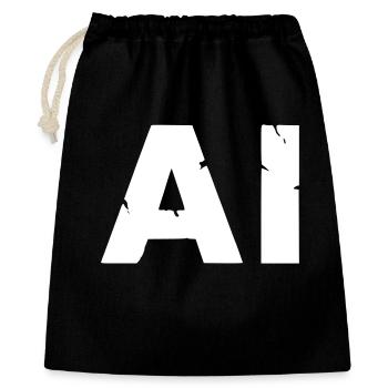 AI Artificial Intelligence Text Grunge Vektor - Geschenkbeutel aus Baumwolle (40 x 50 cm) - Schwarz - Vorne