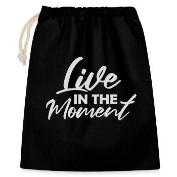 Live In The Moment Mindfulness Presence Awareness - Gift Bag 40 x 50 cm - black - Front