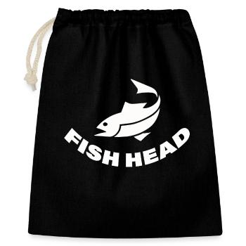 fish head - Gift Bag 40 x 50 cm - black - Front