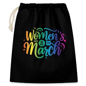 Women Day 8th March - Gift Bag 40 x 50 cm - black - Front