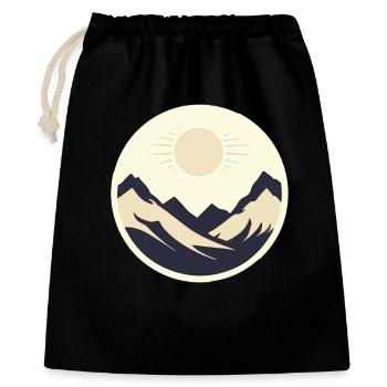 Montagnes au soleil - Sac cadeau 40 x 50 cm - noir - Devant