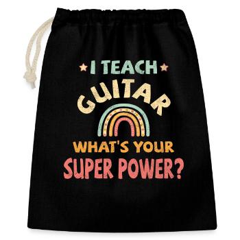 J’enseigne la guitare quel est ton super pouvoir? - Sac cadeau 40 x 50 cm - noir - Devant