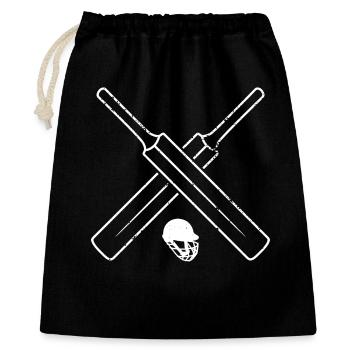 Cricket bat and ball - Gift Bag 40 x 50 cm - black - Front