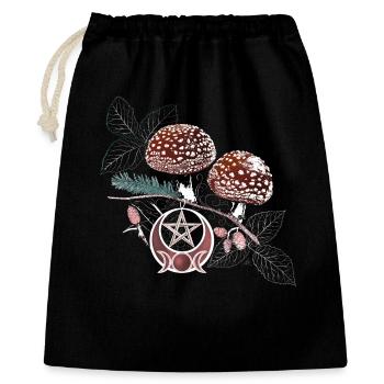 Champignon Wicca Symbole Naturel Magie Automne - Sac cadeau 40 x 50 cm - noir - Devant