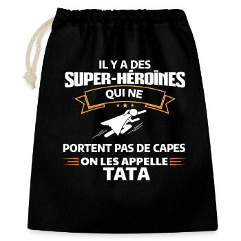 Super-Héroïne TATA Mode - Sac cadeau 40 x 50 cm - noir - Devant