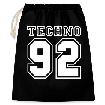 TECHNO 92 - Geschenkbeutel aus Baumwolle (40 x 50 cm) - Schwarz - Vorne