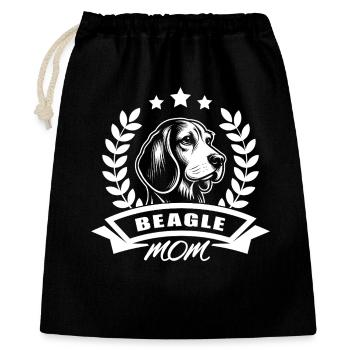 « Beagle Mom » avec bannière et couronne de blé - Sac cadeau 40 x 50 cm - noir - Devant