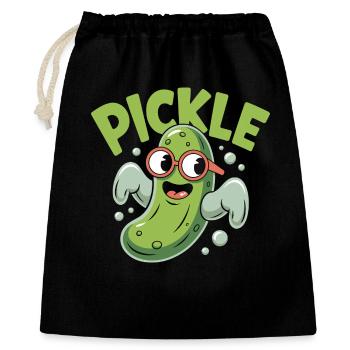 Personnage de dessin animé de cornichon drôle - Sac cadeau 40 x 50 cm - noir - Devant