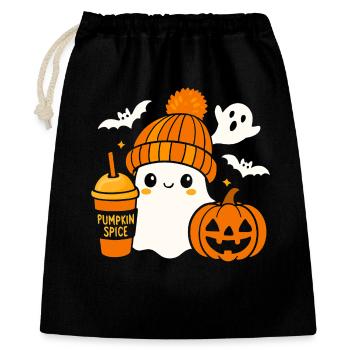 Mignon fantôme chapeau de café dessin animé Halloween - Sac cadeau 40 x 50 cm - noir - Devant