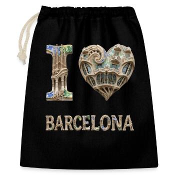 Barcelone – Architecture organique - Sac cadeau 40 x 50 cm - noir - Devant