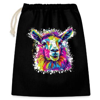 Pop Art Néon Lama - Sac cadeau 40 x 50 cm - noir - Devant