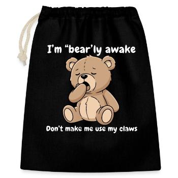 Ours fatigué à peine réveillé - Sac cadeau 40 x 50 cm - noir - Devant