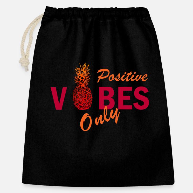 positive vibes only - Gift Bag 40 x 50 cm - black