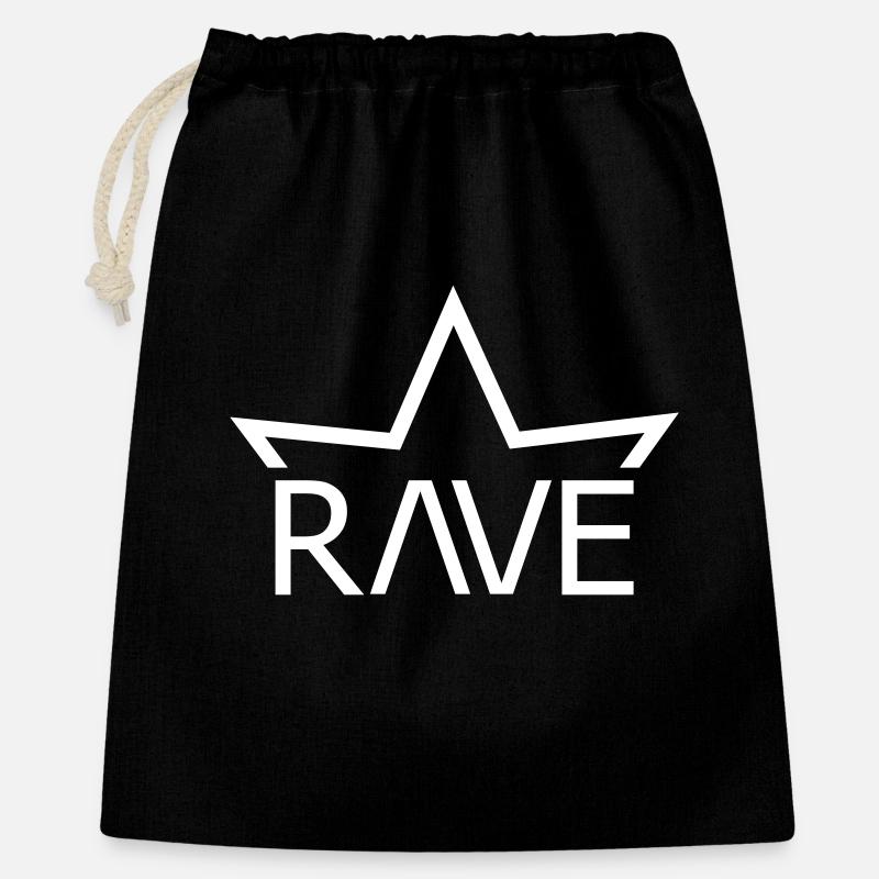 Rave Crown Design Techno Festival Electro - Gift Bag 40 x 50 cm - black